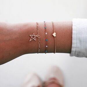 *BROOKE* 3-Pc Gold Star Fashion Bracelet Set